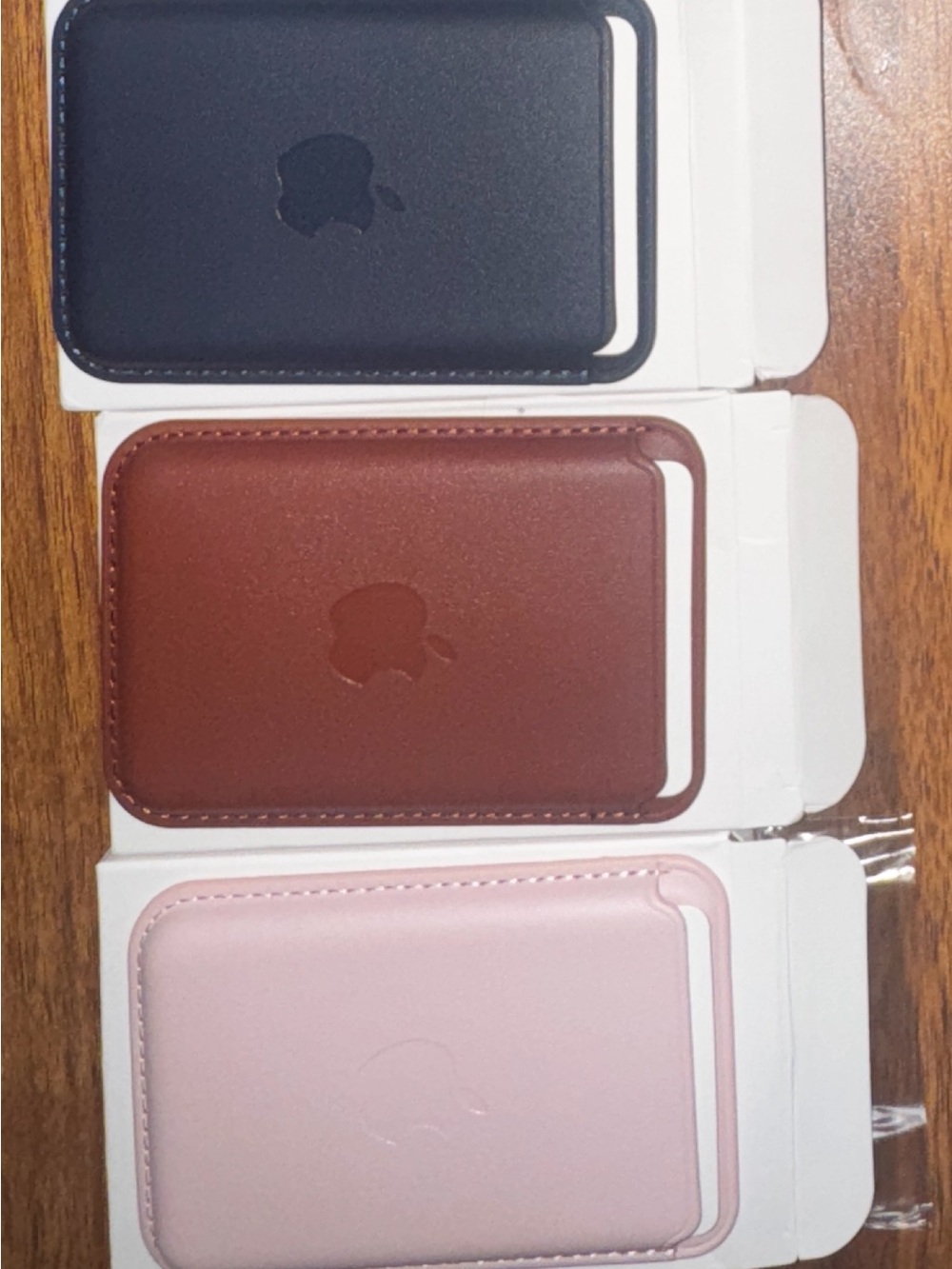 Apple MagSafe Leather Wallets - Black, Brown, Pink